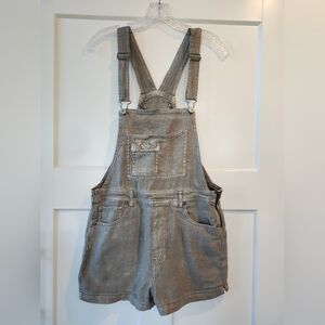 American Eagle Outfitters Olive Green Short Overalls Romper